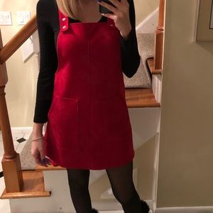 Suede red dress
